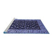 Sideview of Machine Washable Oriental Blue Industrial Rug, wshurb1580blu