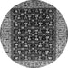 Round Oriental Gray Industrial Rug, urb1580gry