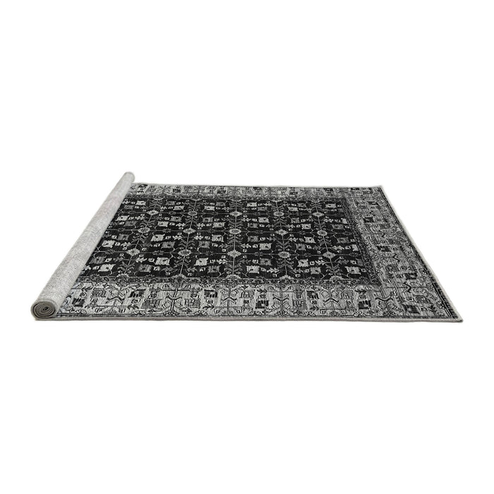 Sideview of Machine Washable Oriental Gray Industrial Rug, wshurb1580gry