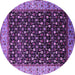 Round Oriental Purple Industrial Rug, urb1581pur