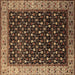 Square Oriental Brown Industrial Rug, urb1581brn