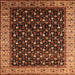 Square Oriental Orange Industrial Rug, urb1581org