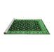 Sideview of Machine Washable Oriental Emerald Green Industrial Area Rugs, wshurb1581emgrn