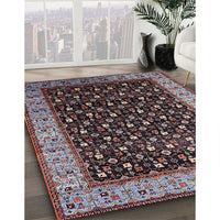 Mid-Century Modern Rosy Brown Pink Oriental Rug, urb1581