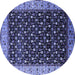 Round Oriental Blue Industrial Rug, urb1581blu