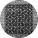 Round Oriental Gray Industrial Rug, urb1581gry