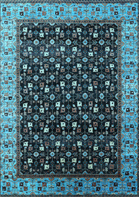 Oriental Light Blue Industrial Rug, urb1581lblu