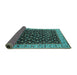 Sideview of Oriental Turquoise Industrial Rug, urb1581turq