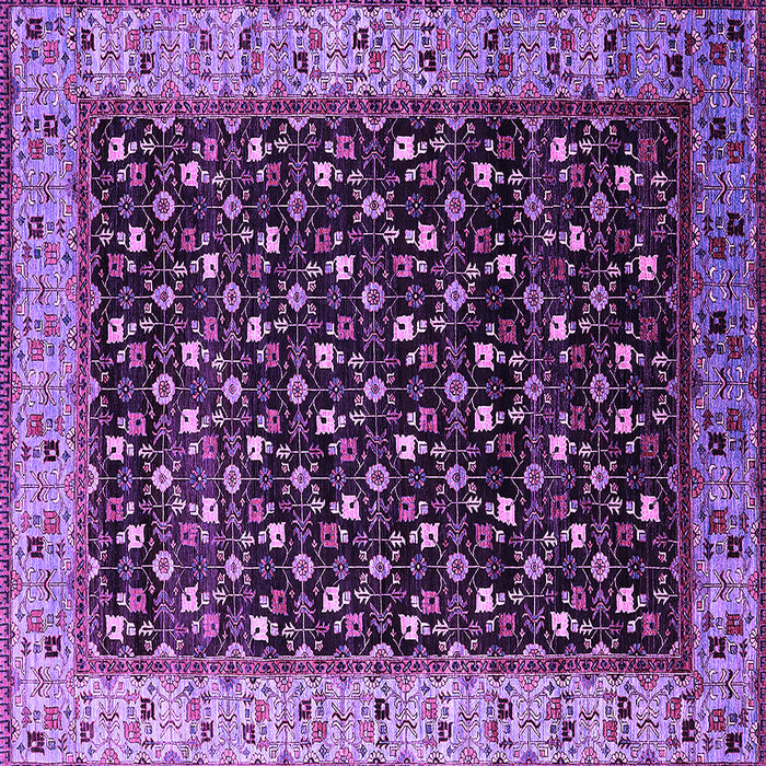 Square Machine Washable Oriental Purple Industrial Area Rugs, wshurb1581pur