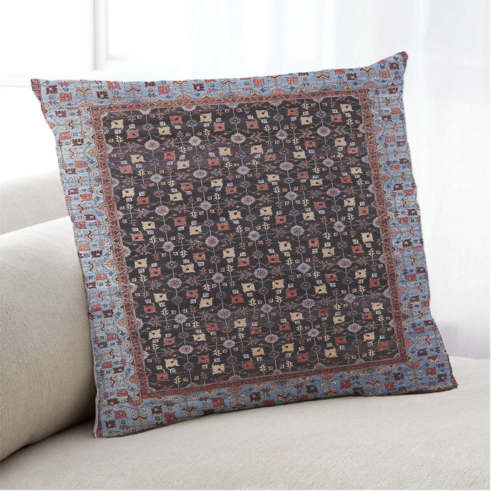 Lifestyle Image of Mid-Century Modern Urban Square Rosy Brown Pink Throw Pillow, 18 inch by 18 inch, pwurb1581