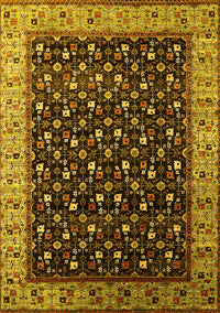 Oriental Yellow Industrial Rug, urb1581yw