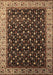 Machine Washable Oriental Brown Industrial Rug, wshurb1581brn