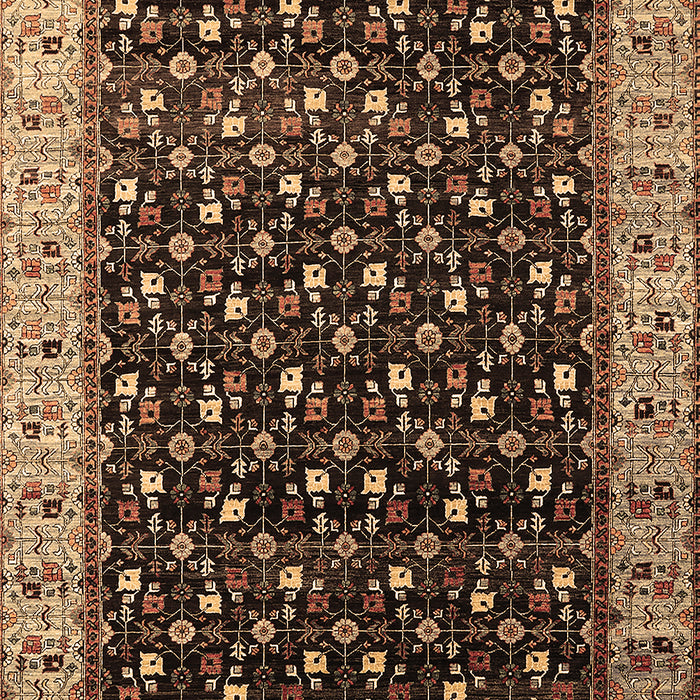 Machine Washable Oriental Brown Industrial Rug, wshurb1581brn