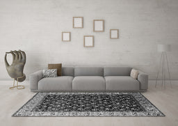 Machine Washable Oriental Gray Industrial Rug in a Living Room,, wshurb1581gry