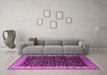 Machine Washable Oriental Pink Industrial Rug in a Living Room, wshurb1581pnk