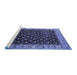 Sideview of Machine Washable Oriental Blue Industrial Rug, wshurb1581blu