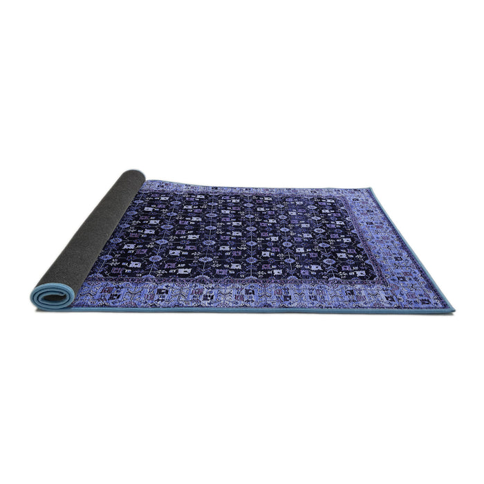 Sideview of Oriental Blue Industrial Rug, urb1581blu