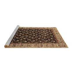 Sideview of Machine Washable Oriental Brown Industrial Rug, wshurb1581brn