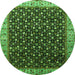 Round Oriental Green Industrial Rug, urb1582grn