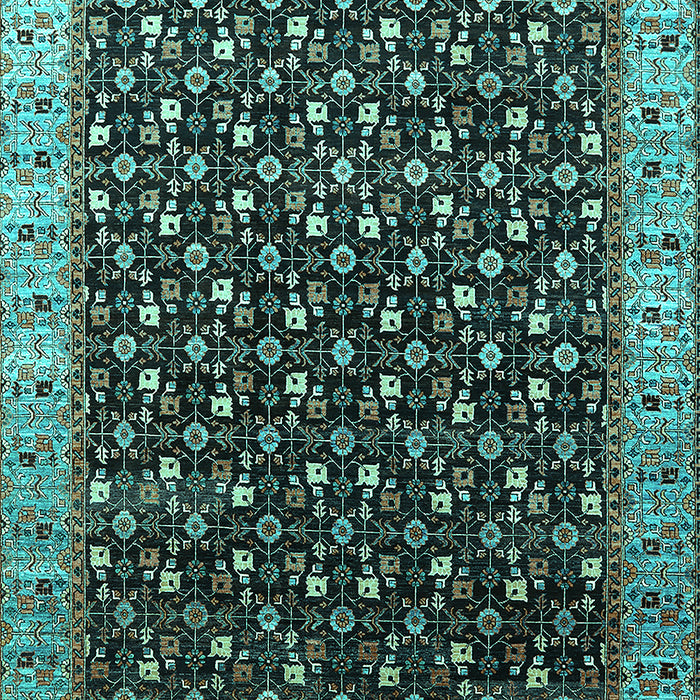 Machine Washable Oriental Turquoise Industrial Area Rugs, wshurb1582turq