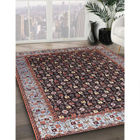 Mid-Century Modern Rosy Brown Pink Oriental Rug, urb1582