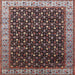 Square Mid-Century Modern Rosy Brown Pink Oriental Rug, urb1582