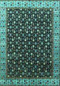 Oriental Turquoise Industrial Rug, urb1582turq