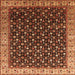 Square Oriental Orange Industrial Rug, urb1582org