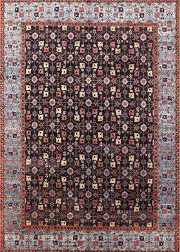 Mid-Century Modern Rosy Brown Pink Oriental Rug, urb1582