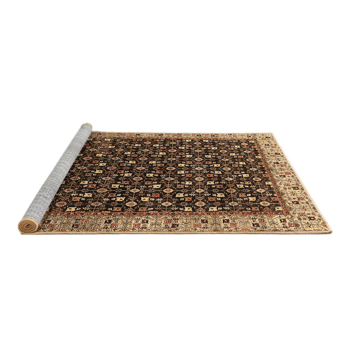 Sideview of Machine Washable Oriental Brown Industrial Rug, wshurb1582brn