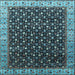 Square Machine Washable Oriental Light Blue Industrial Rug, wshurb1582lblu