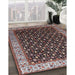 Mid-Century Modern Rosy Brown Pink Oriental Rug in Family Room, urb1582