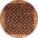 Round Oriental Orange Industrial Rug, urb1582org