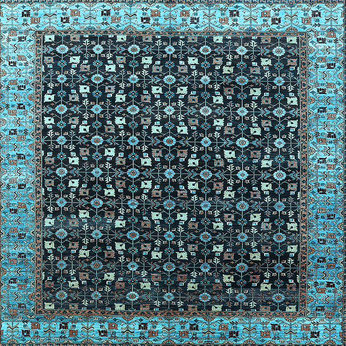 Square Oriental Light Blue Industrial Rug, urb1582lblu