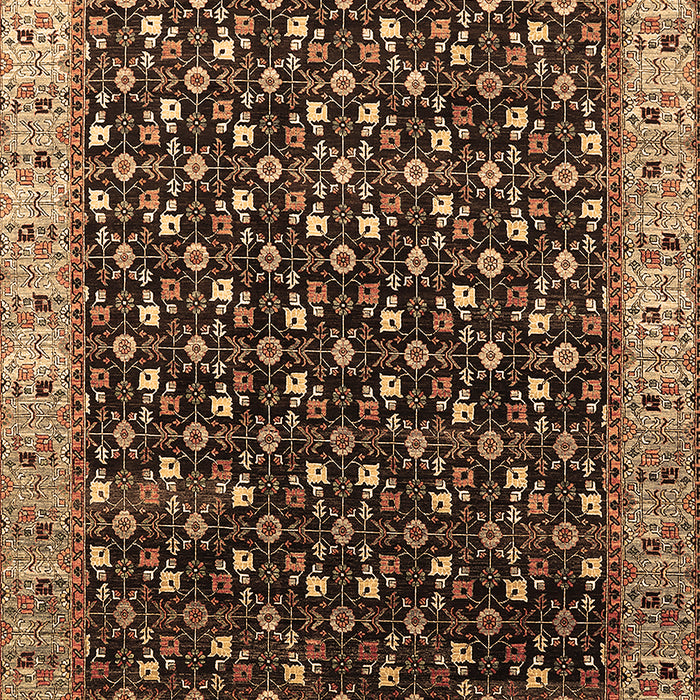 Machine Washable Oriental Brown Industrial Rug, wshurb1582brn