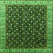 Square Oriental Green Industrial Rug, urb1582grn