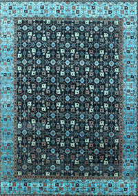 Oriental Light Blue Industrial Rug, urb1582lblu