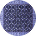 Round Oriental Blue Industrial Rug, urb1582blu