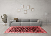 Machine Washable Oriental Red Industrial Rug, wshurb1582red