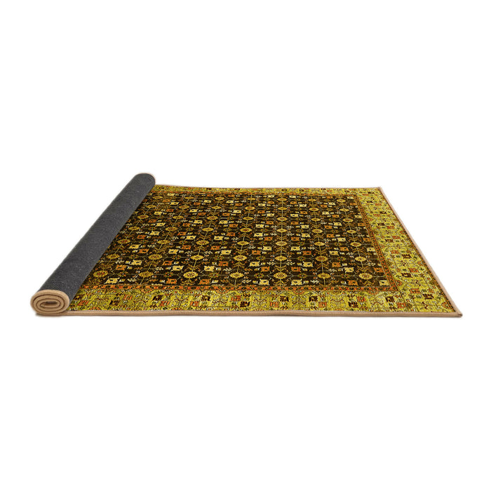 Sideview of Oriental Yellow Industrial Rug, urb1582yw