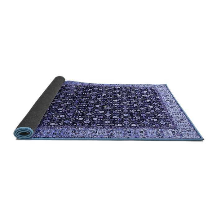 Sideview of Oriental Blue Industrial Rug, urb1582blu