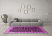 Machine Washable Oriental Pink Industrial Rug in a Living Room, wshurb1582pnk