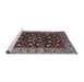 Sideview of Machine Washable Industrial Modern Gunmetal Gray Rug, wshurb1583