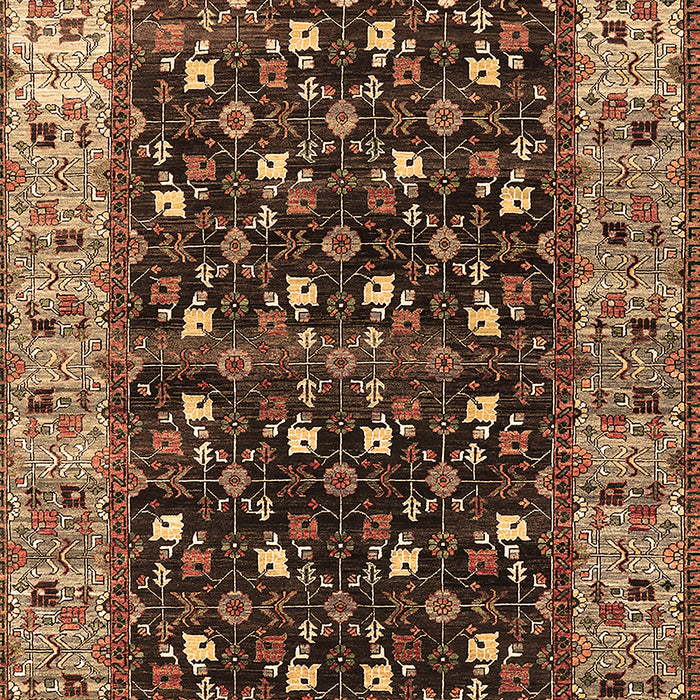 Machine Washable Oriental Brown Industrial Rug, wshurb1583brn