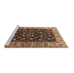 Sideview of Machine Washable Oriental Brown Industrial Rug, wshurb1583brn