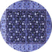 Round Oriental Blue Industrial Rug, urb1583blu