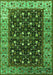 Machine Washable Oriental Green Industrial Area Rugs, wshurb1583grn