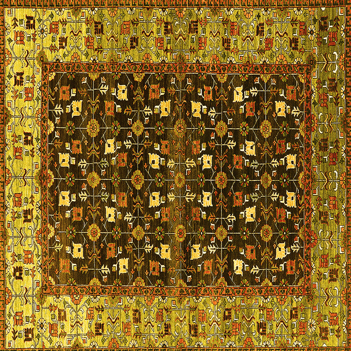 Square Oriental Yellow Industrial Rug, urb1583yw