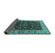 Sideview of Oriental Turquoise Industrial Rug, urb1583turq