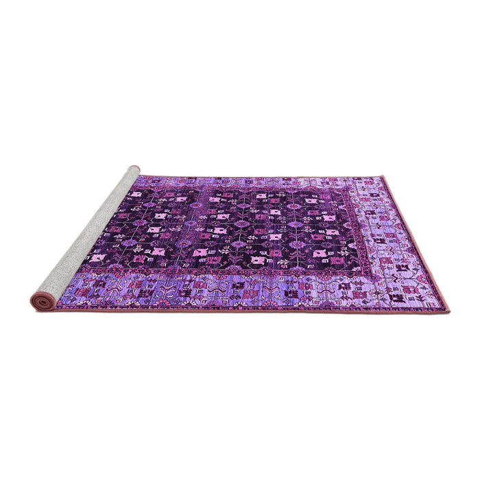 Sideview of Machine Washable Oriental Purple Industrial Area Rugs, wshurb1583pur
